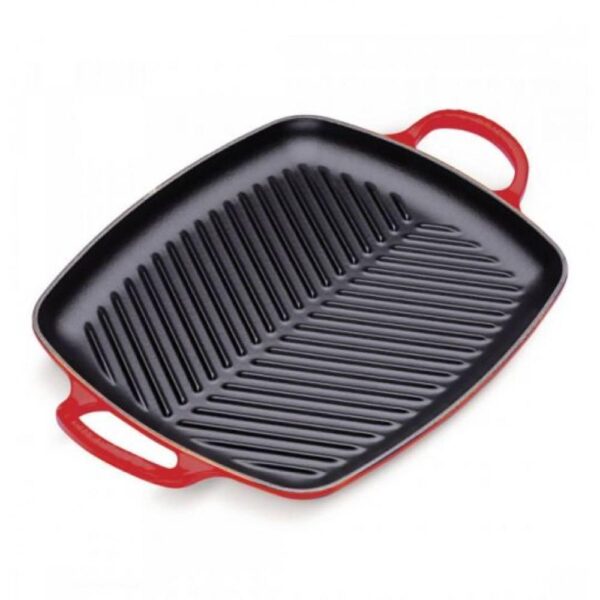 Чугунная сковорода-гриль Le Creuset, 30×27 см, Бордовая